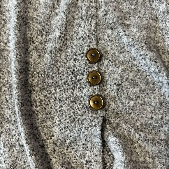 Misia Womens Large Gray Marbled Long Sleeve Rayon Blend Tunic Top Button Accents - Picture 9 of 12